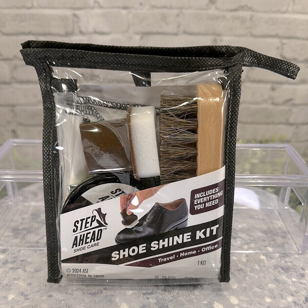 STEP AHEAD - Men’s Black Polish Shoe Shine Kit for Travel, Home, or Office🖤NWOT